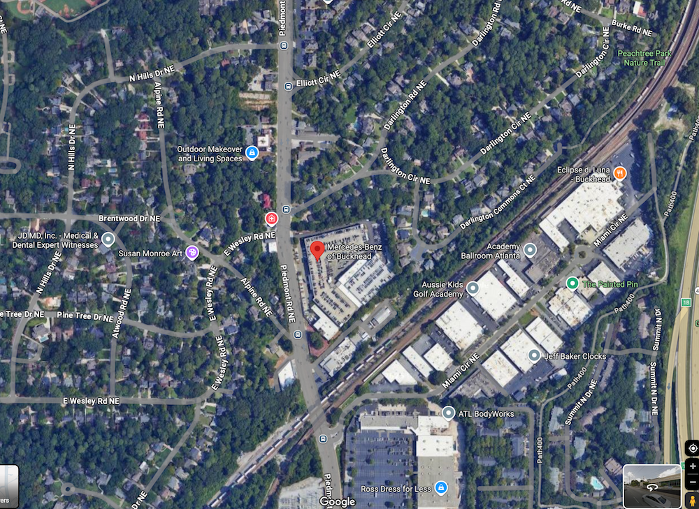  Map depicting surroundiing area of Mercedes-Benz of Buckhead